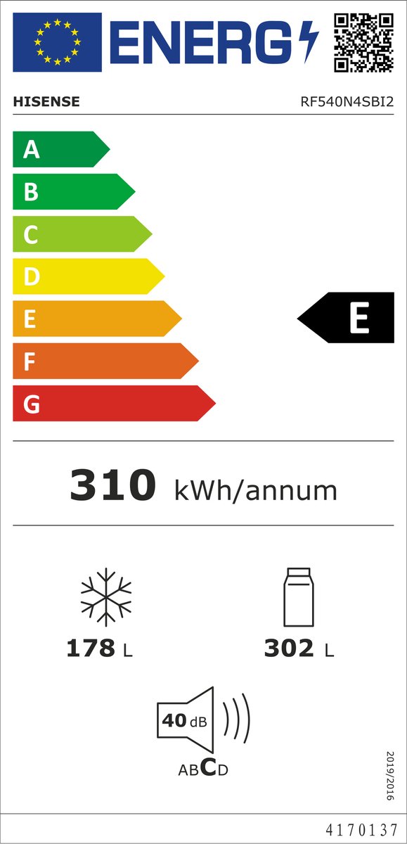 Hisense RF540N4SBI2 French Door koelvriescombinatie - Silver
