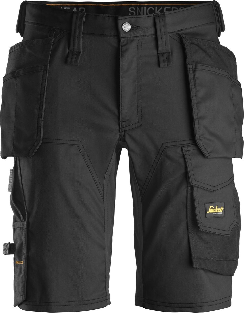 Snickers 6141 Korte Werkbroek AllroundWork Stretch Met Holsterzakken - Zwart - Maat 048