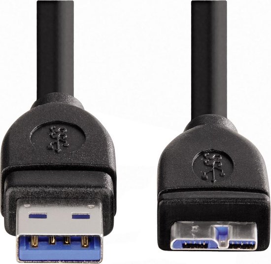 Hama USB naar Micro-USB-kabel 1 ster 0,75m - Zwart