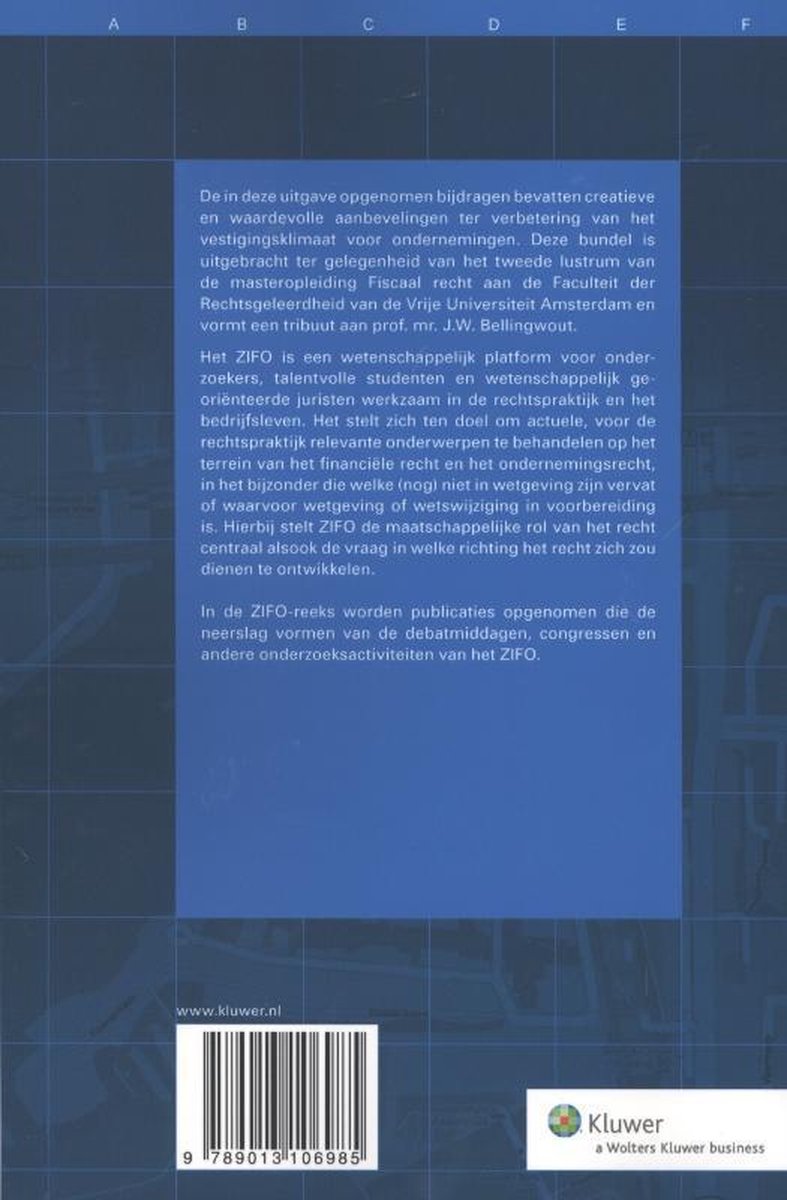 Wolters Kluwer Nederland B.V. Aanbevelingen ter verbetering vh vestigingsklimaat voor ondernemingen