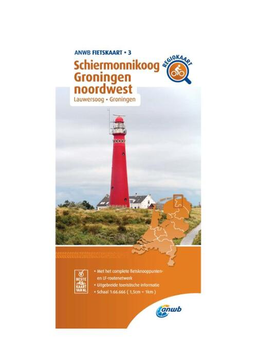 Fietskaart Schiermonnikoog, Groningen noordwest 1:66.666