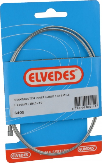 Elvedes Remkabel binnen 6405 universeel 1250 x 1,5 mm zilver