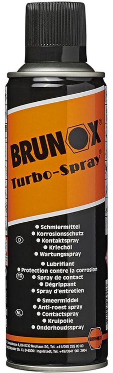 Brunox Turbo-Spray Original 300 ml - Zwart