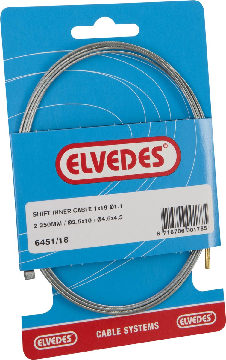 Elvedes binnenkabel versnelling SA 2250 mm zilver 6451/18 - Silver