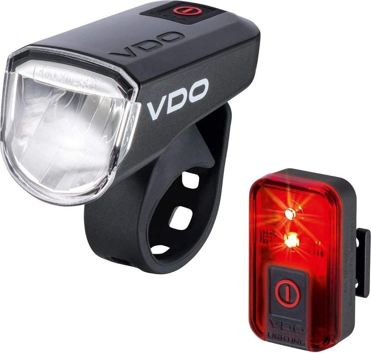 VDO verlichtingsset Eco light M30 FL Red RL 30 LED USB - Zwart