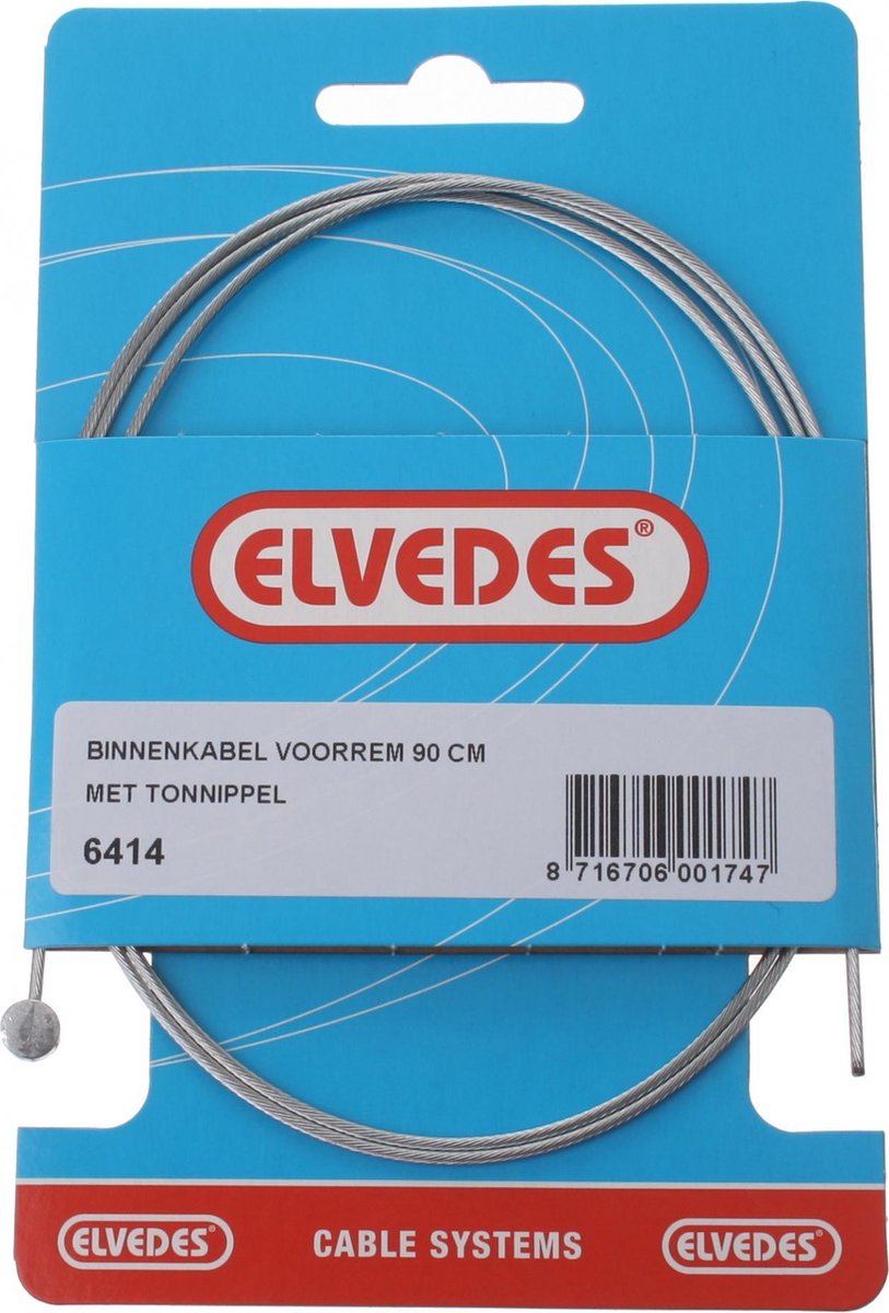 Elvedes Binnenremkabel voor 6414 tonnippel 900 mm zilver - Silver