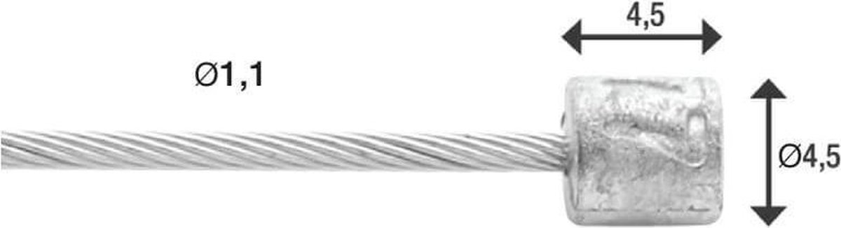 Elvedes versnellingsbinnenkabel Shimano 2.25 m 1,1 mm 6472 zilver - Silver