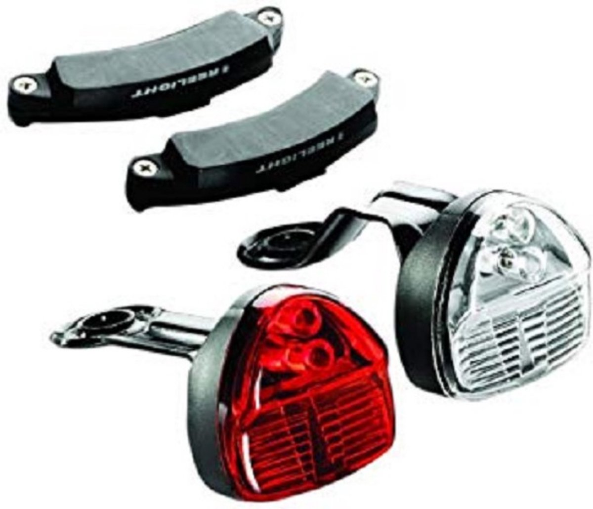 Reelight verlichtingsset SL120 Flash dynamo V-brake/rollerbrake - Zwart