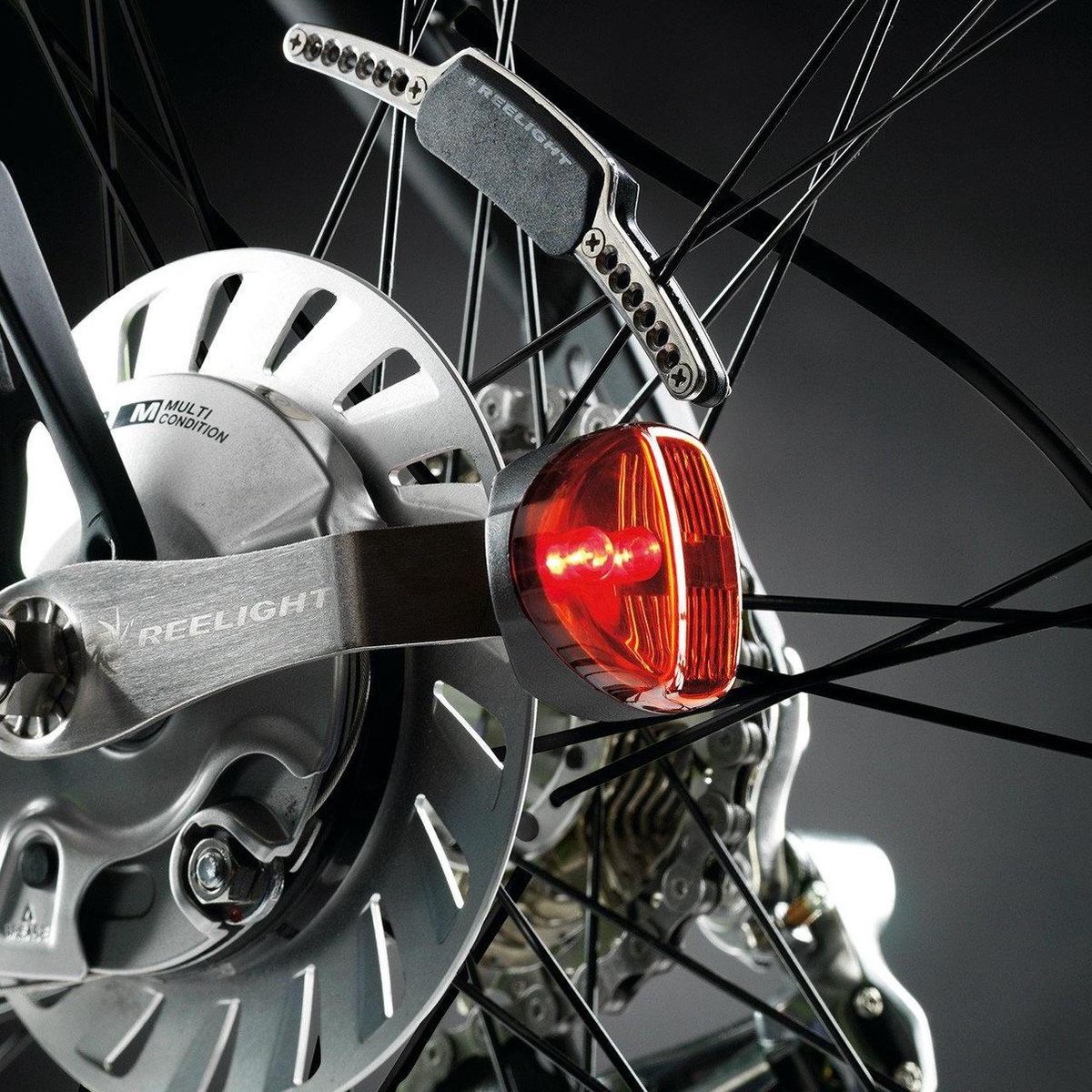 Reelight verlichtingsset SL120 Flash dynamo V-brake/rollerbrake - Zwart