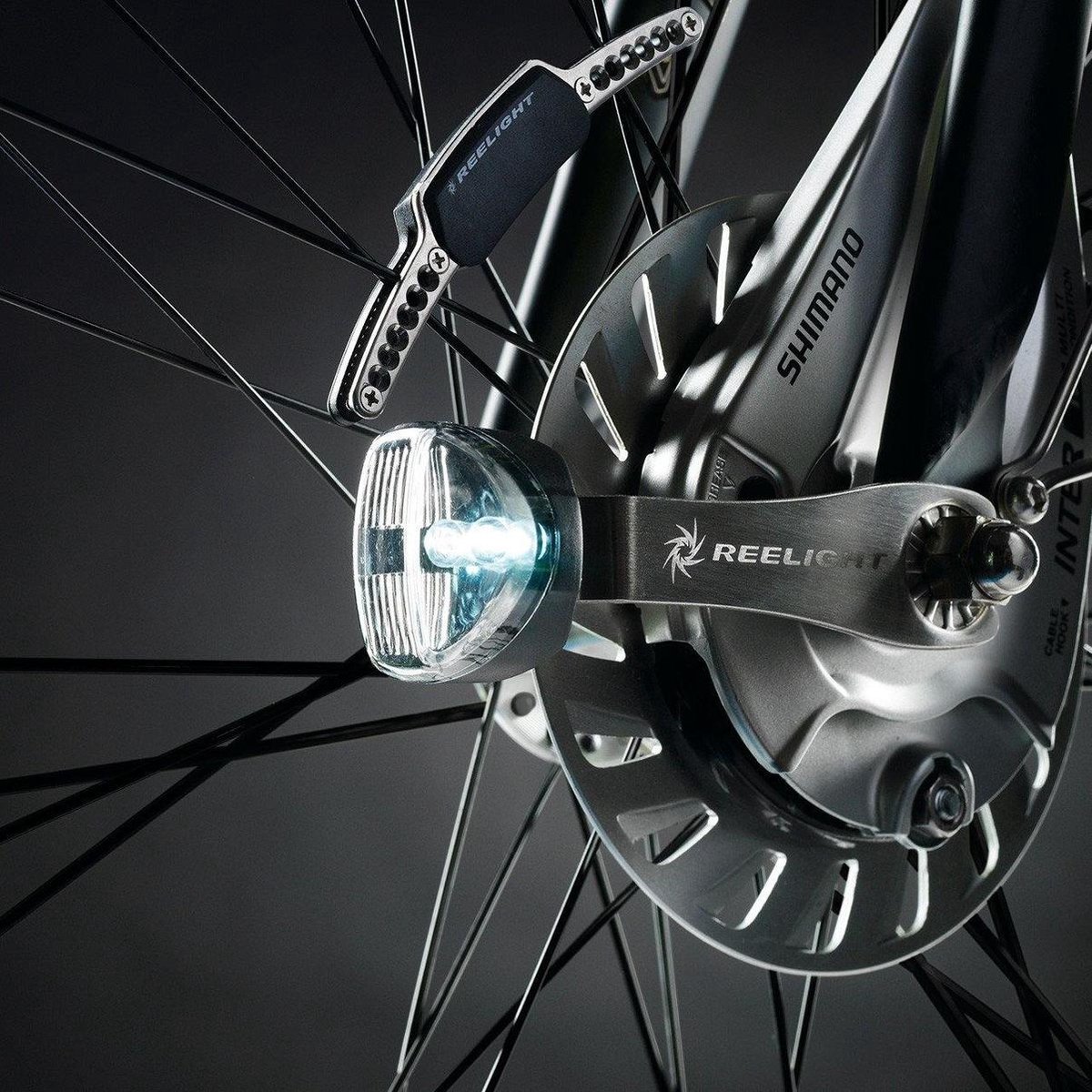 Reelight verlichtingsset SL120 Flash dynamo V-brake/rollerbrake - Zwart