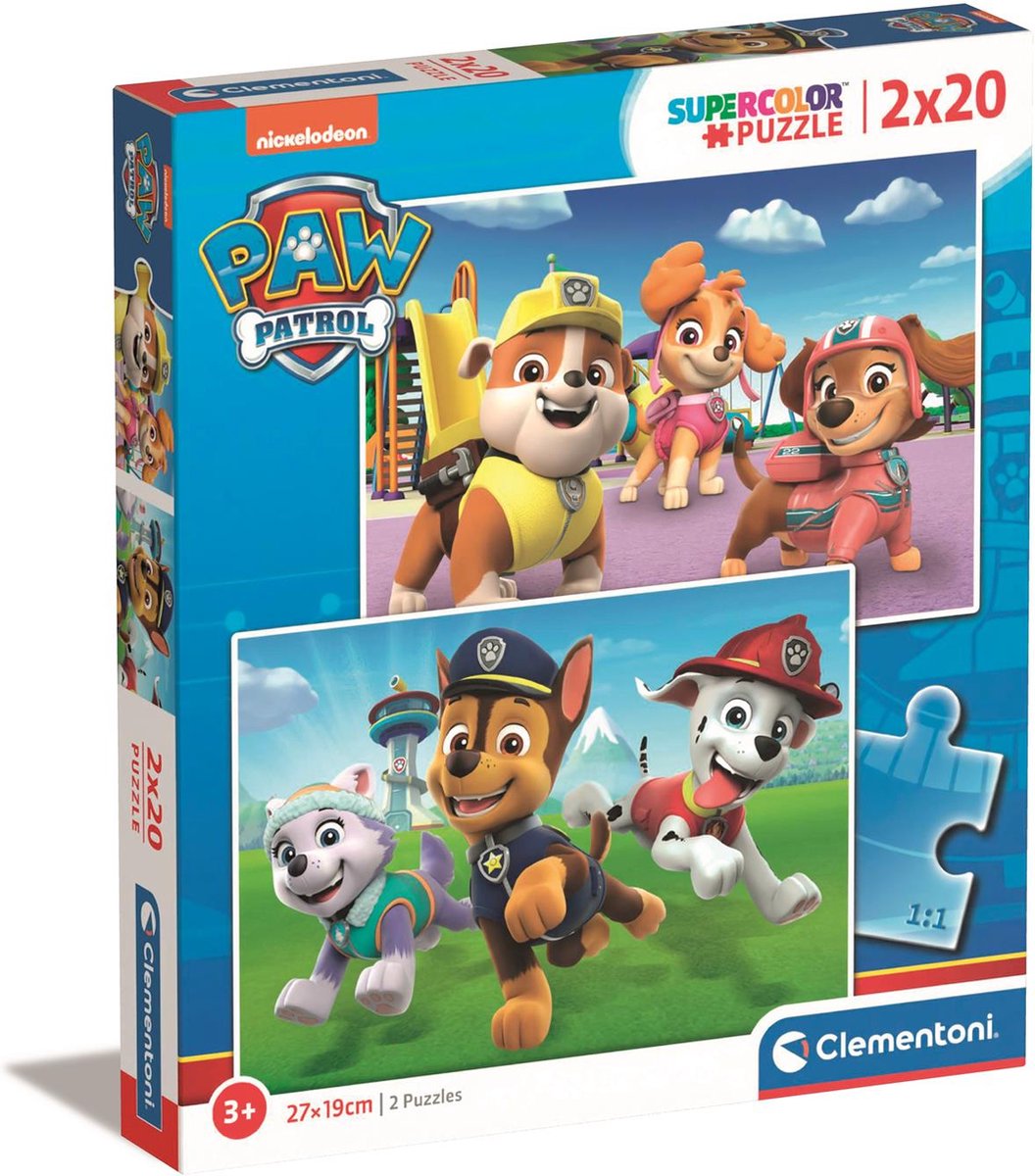 Clementoni paw patrol puzzel 2 x 20 stukjes