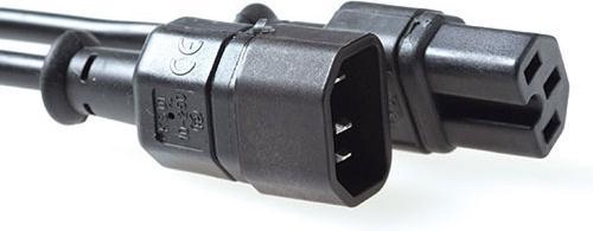 ACT C14 naar C15 0,6m stroomkabel zwart