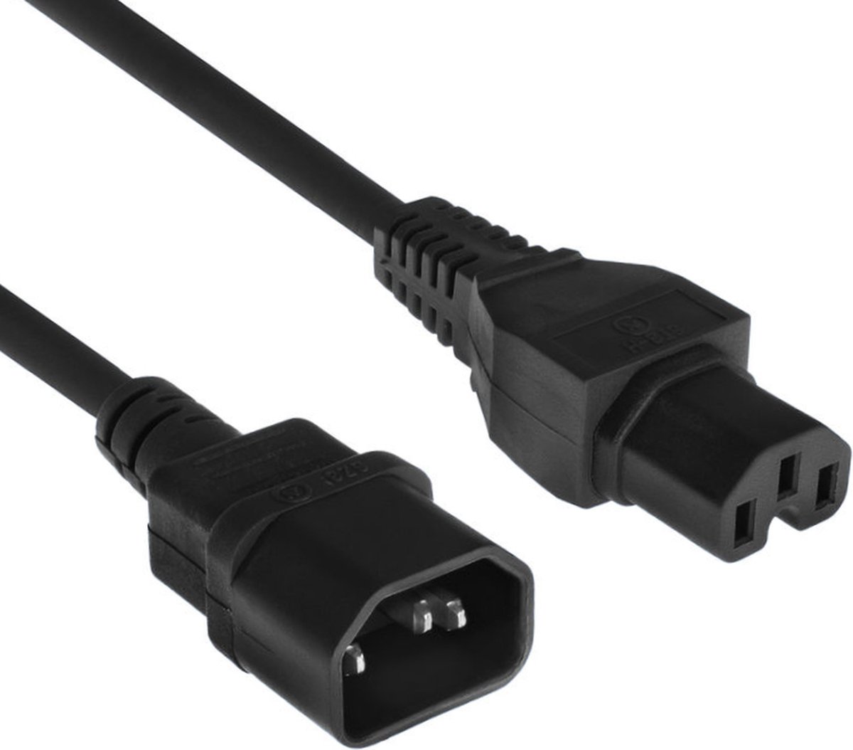 ACT C14 naar C15 0,6m stroomkabel zwart