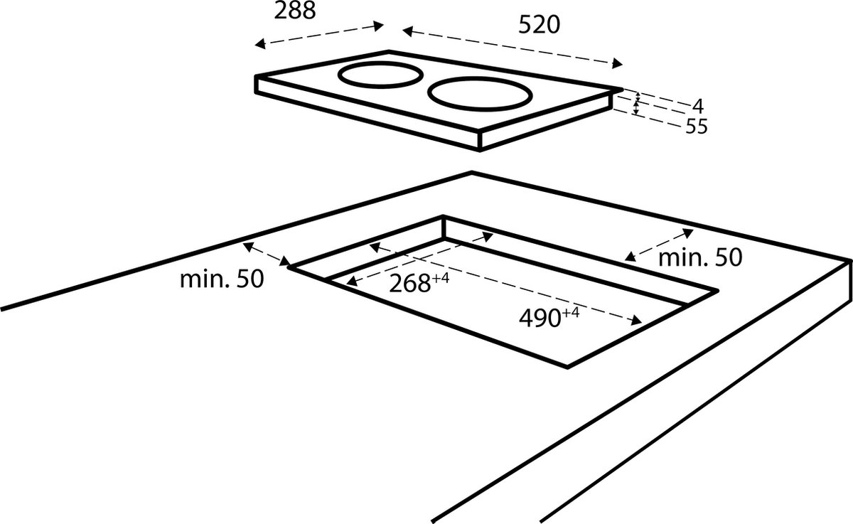 Inventum inductie kookplaat (inbouw) IKI3008 - Zwart