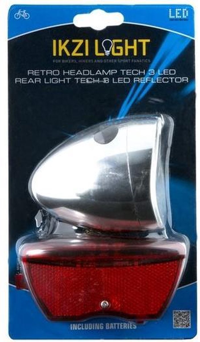 Ikzi Light verlichtingset Retro led batterij zilver/rood