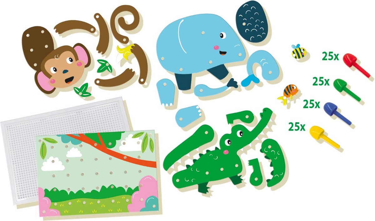 Ses Ik Leer Mozaiek Dieren Puzzel