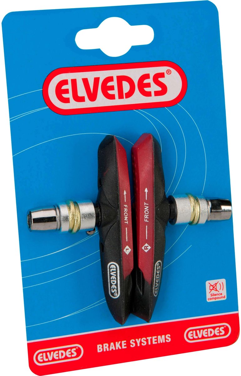 Elvedes remblokken V-brake 72 x 14 mm 2 stuks - Zwart