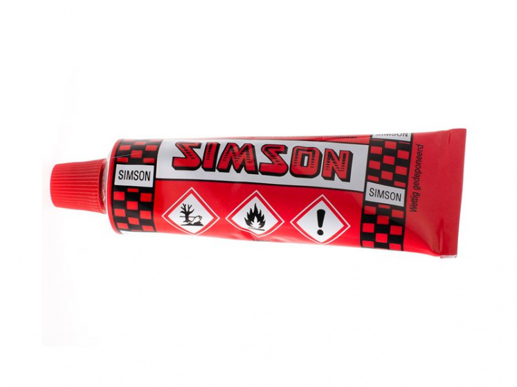 Simson knijptube Solutie bandenplak 30 ml - Rood