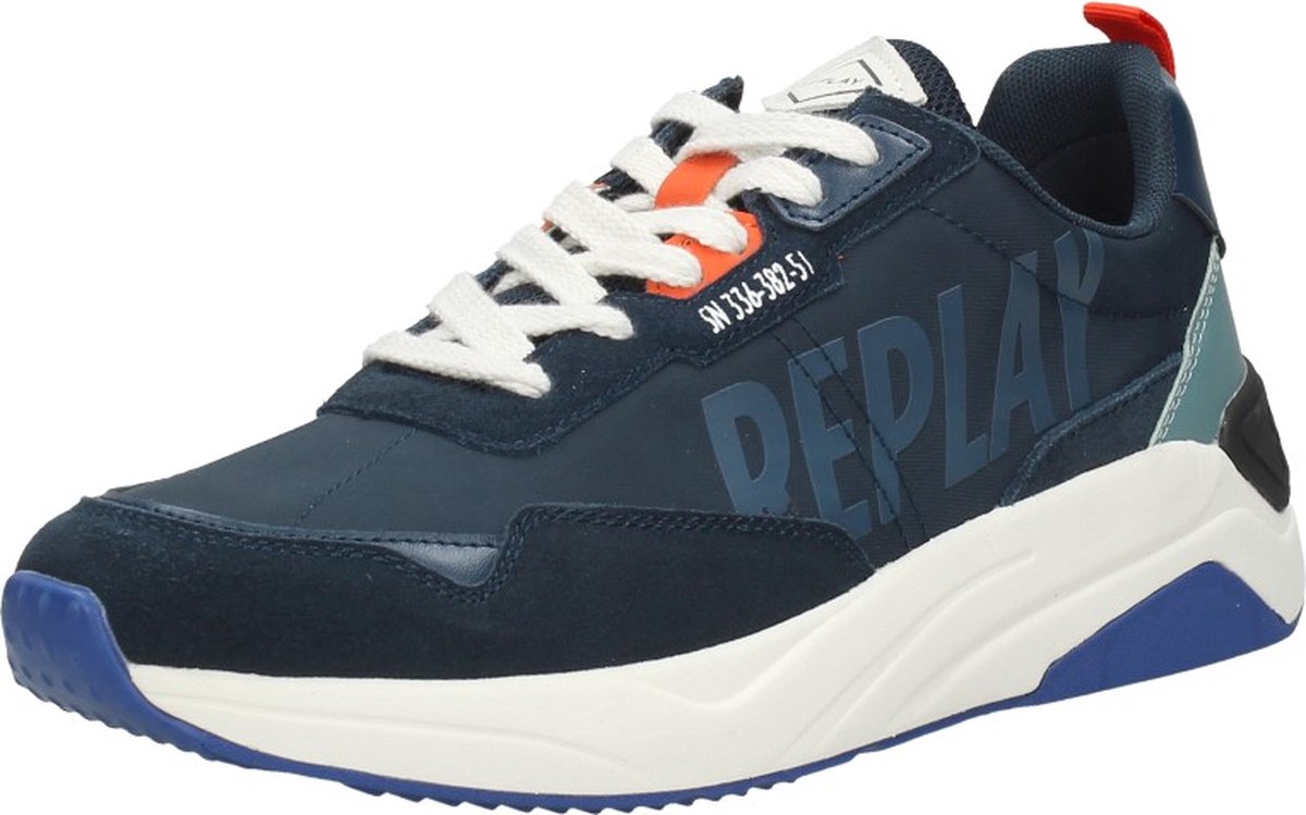 Replay - Zapatillas Tennet Tint 2 De Hombre Tipo Running Bajas Con Logotipo Y Suela Gruesa De Goma - Blauw