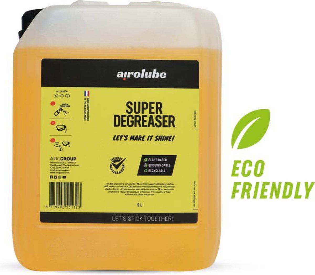 Airolube ontvetter Super Degrease 5 liter - Geel