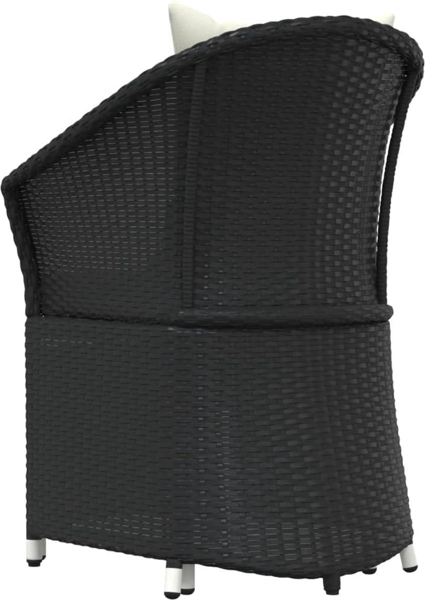 Vidaxl 2-delige Loungeset Met Kussens Poly Rattan - Zwart