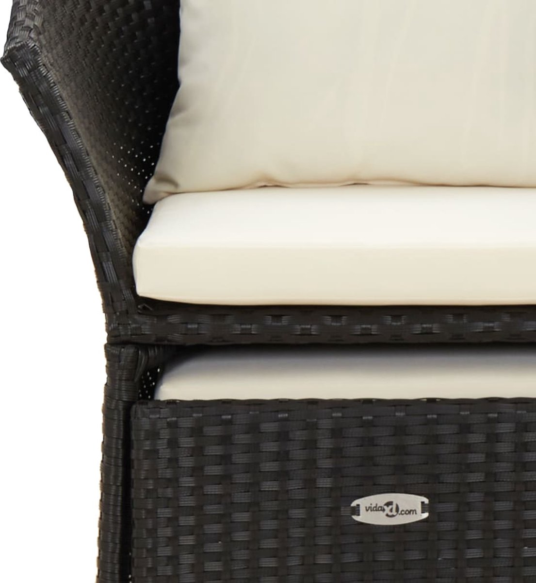 Vidaxl 2-delige Loungeset Met Kussens Poly Rattan - Zwart