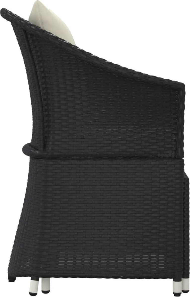 Vidaxl 2-delige Loungeset Met Kussens Poly Rattan - Zwart