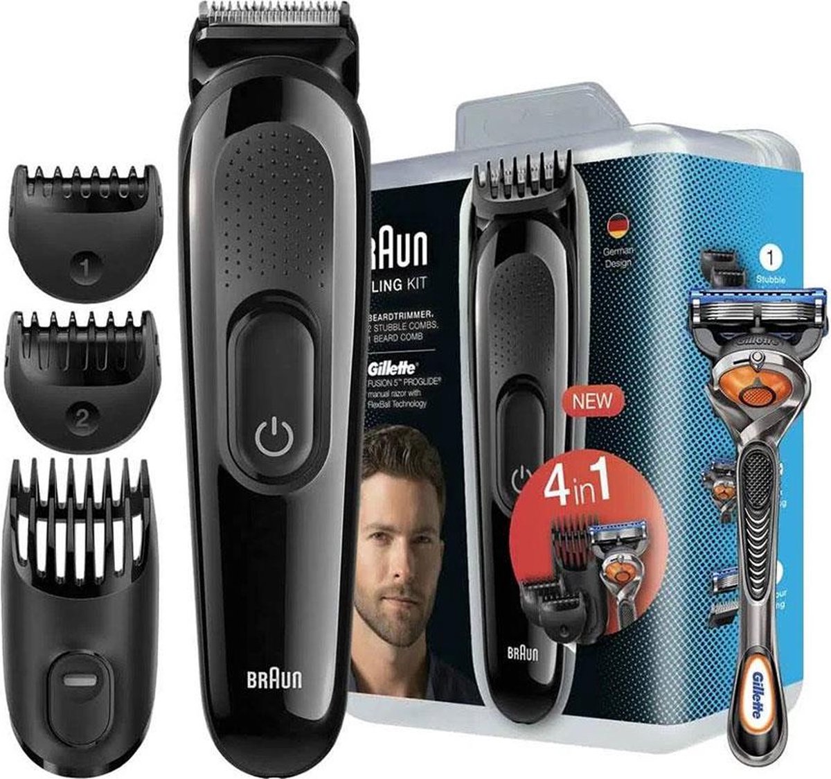 Braun De Sk3000 4-in-1 Styling Kit Baard- En Haartrimmer - Zwart