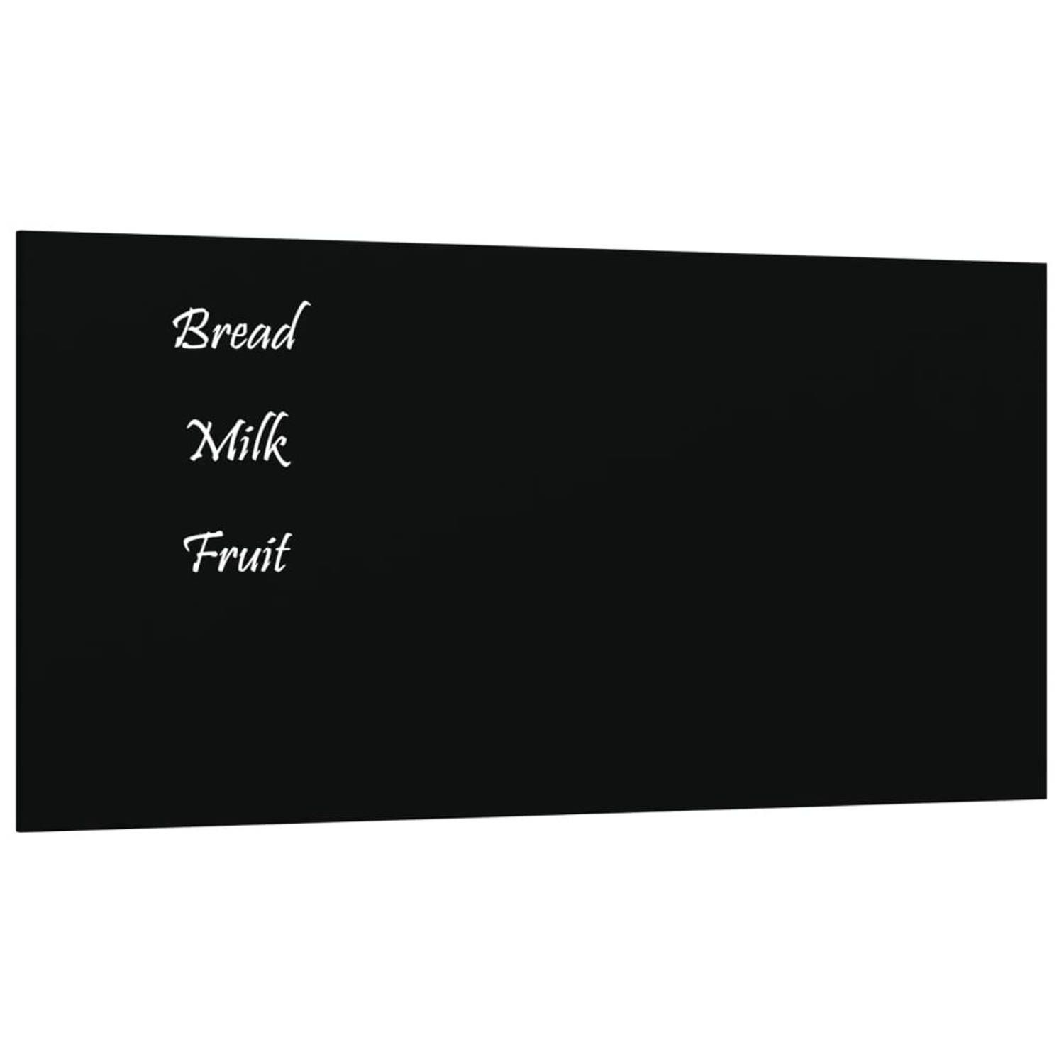 Vidaxl Magneetbord Voor Aan De Wand 40x20 Cm Gehard Glas - Negro