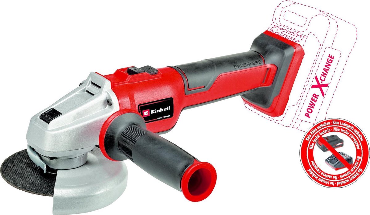 Einhell AXXIO 18/125 Q BL Solo - Accu Haakse Slijper | 18V | 125 mm | Zonder accu en lader - 4431151