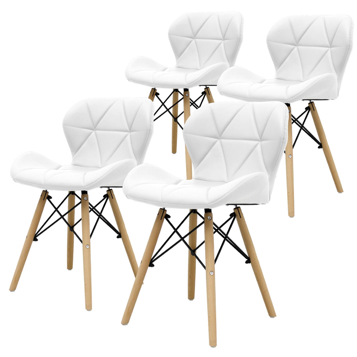 4 X Eetkamerstoelen Wit