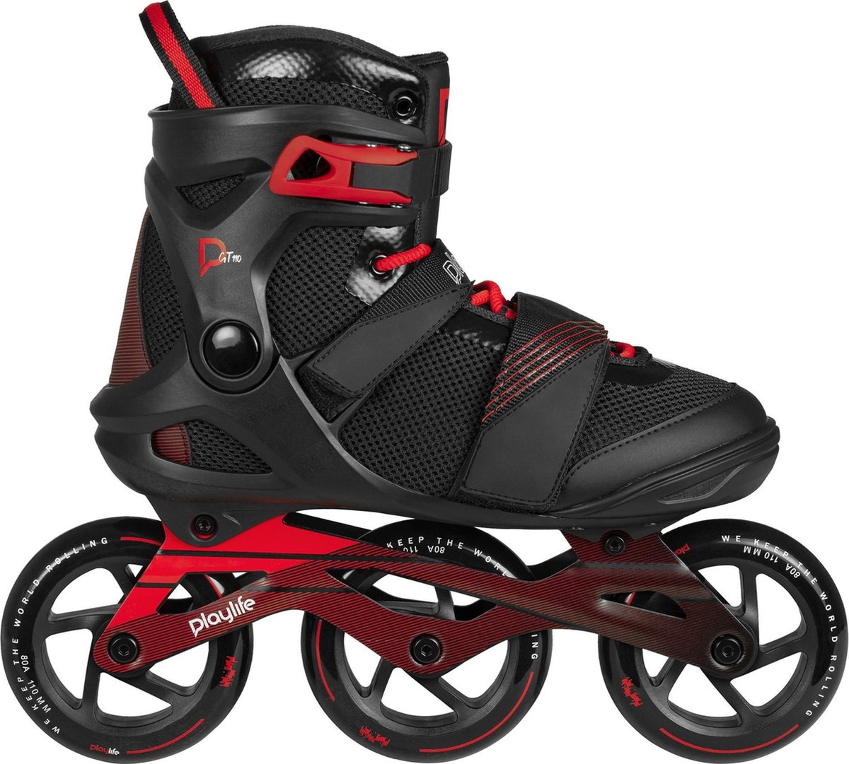 Playlife Inline Skates Gt Black 110/rood Heren Maat 41 - Zwart