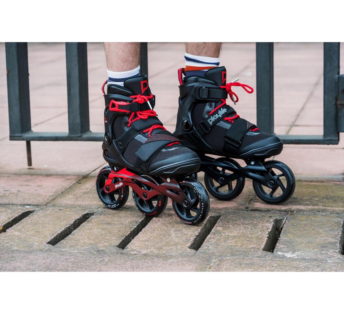 Playlife Inline Skates Gt Black 110/rood Heren Maat 39 - Zwart