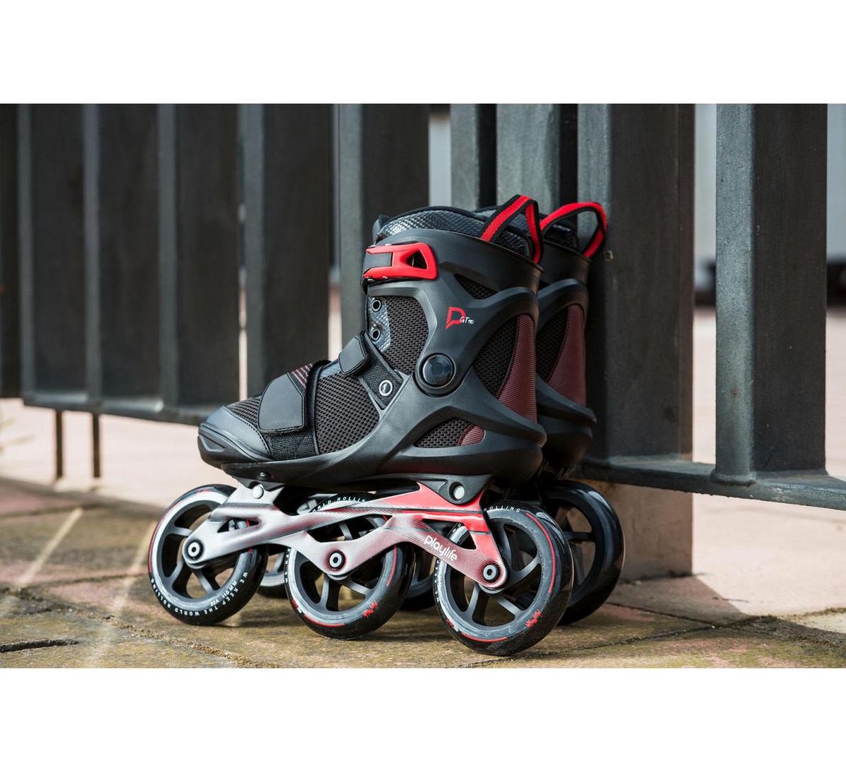 Playlife Inline Skates Gt Black 110/rood Heren Maat 39 - Zwart