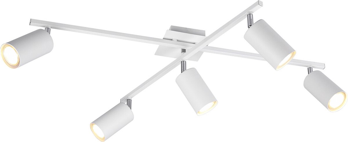 BES LED Led Plafondspot - Trion Mary - Gu10 Fitting - 5-lichts - Rechthoek - Mat Wit - Aluminium