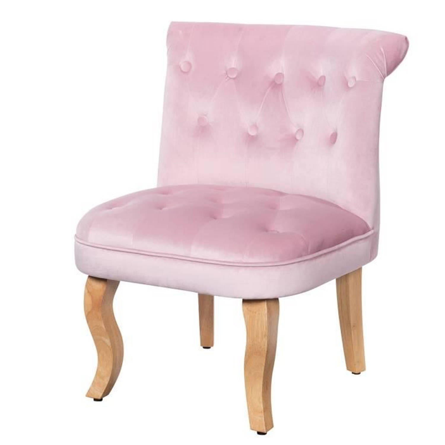 Cstore Jodie Toad Fauteuil - Houten Poten - Roze Fluweel - L 56 X D 63 X H 73 Cm