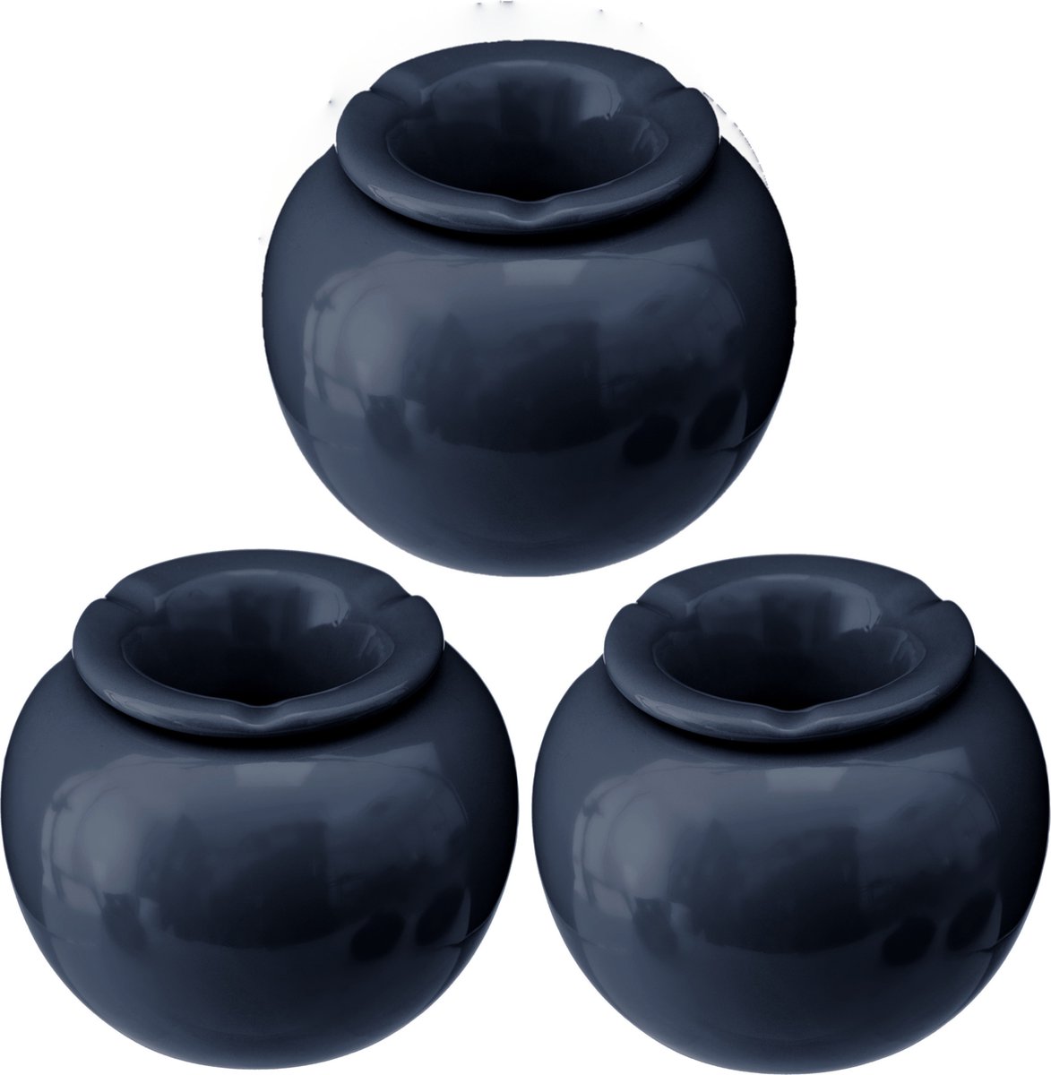 Terras Asbak/stormasbak Rond Keramiek 16 X 11 Cm - Asbakken - Blauw