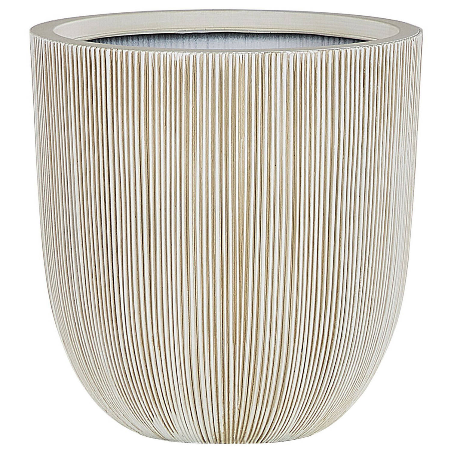 Beliani Chios - Plantenbak Voor Buiten-wit-polyresin - Beige