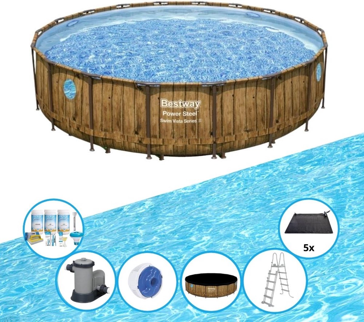 EXIT Toys Bestway Zwembad Power Steel Swim Vista - Zwembad Deal - 488x122 Cm