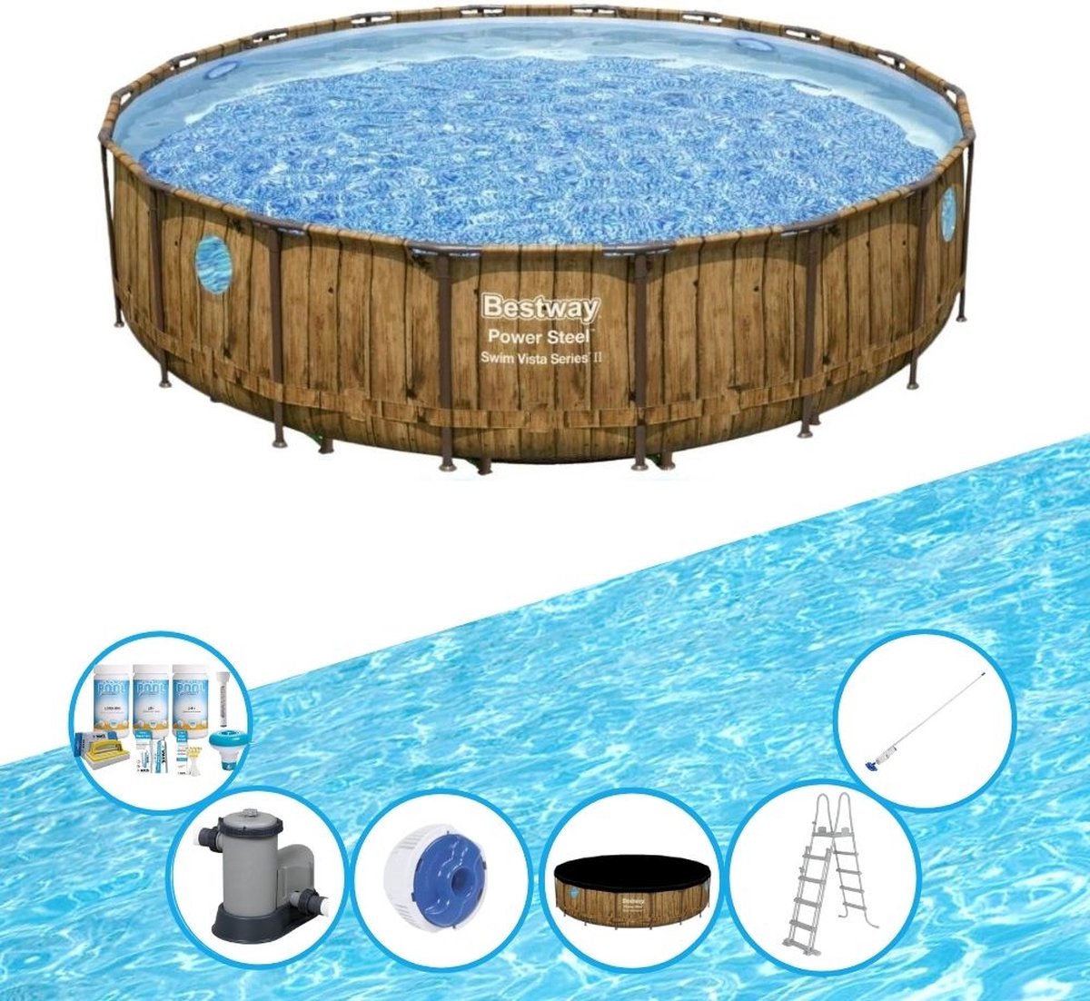 EXIT Toys Bestway Zwembad Power Steel Swim Vista - Zwembadset - 549x122 Cm