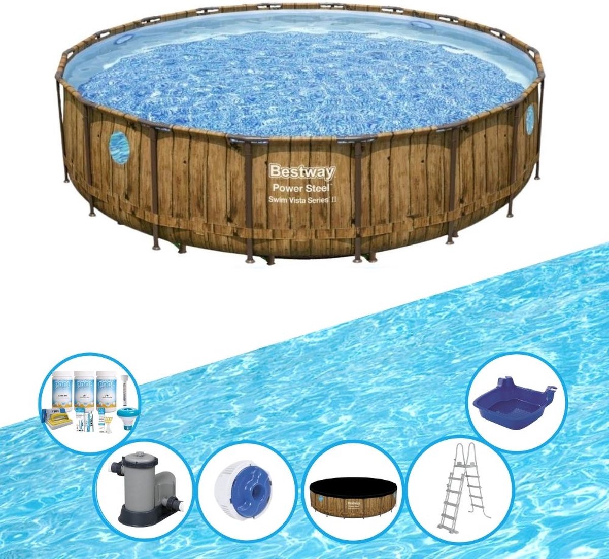 EXIT Toys Bestway Zwembad Power Steel Swim Vista - Met Accessoires - 549x122 Cm