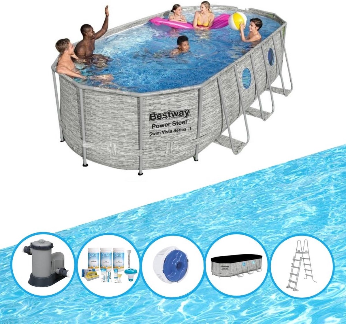 EXIT Toys Bestway Zwembad Power Steel Swim Vista - Zwembadpakket - 549x274x122 Cm