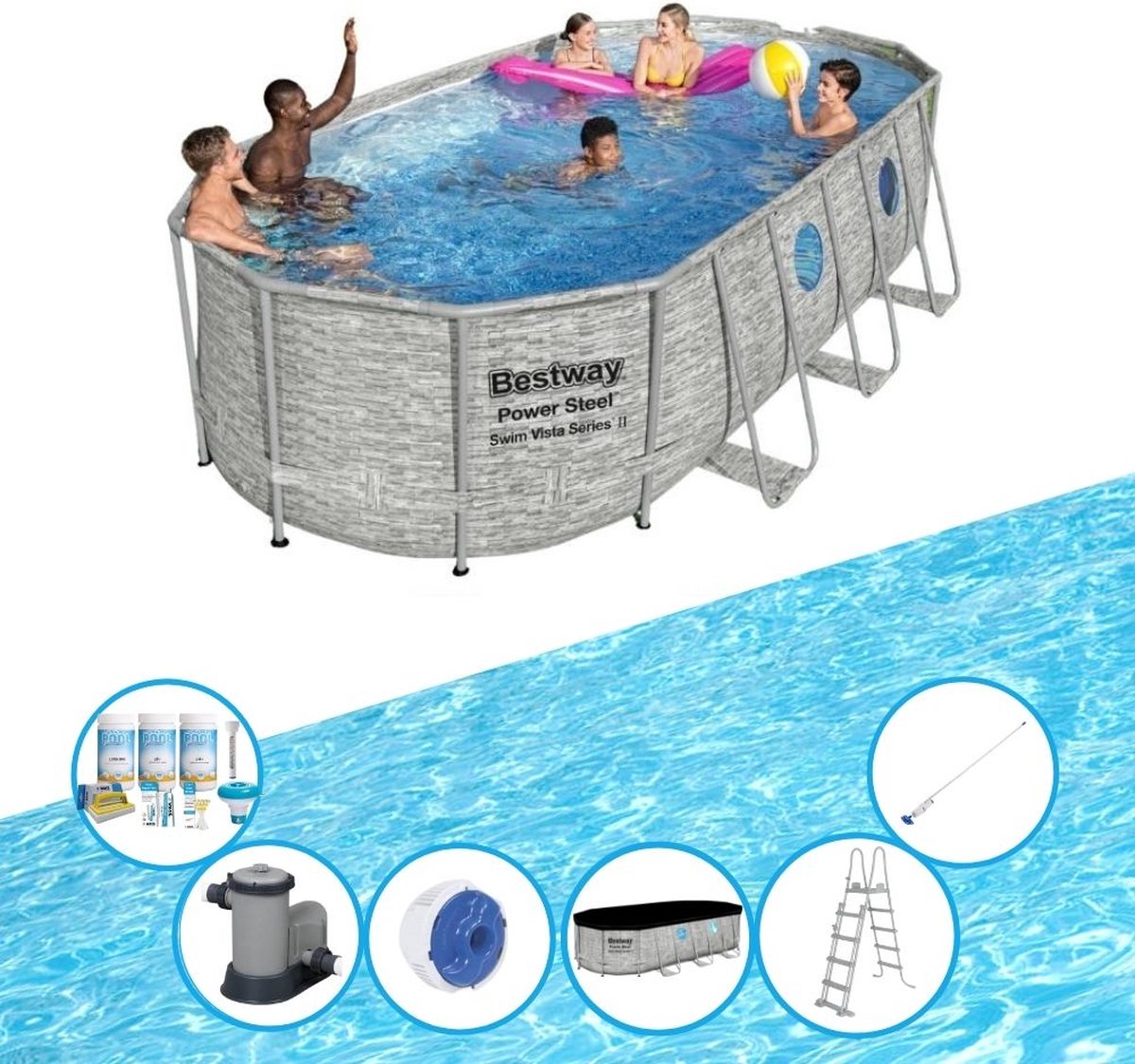 EXIT Toys Bestway Zwembad Power Steel Swim Vista - Zwembadset - 549x274x122 Cm