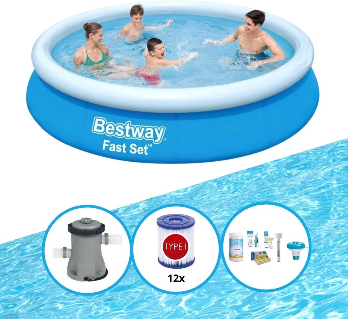 EXIT Toys Bestway Zwembad Fast Set - Zwembad Bundel - 366x76 Cm