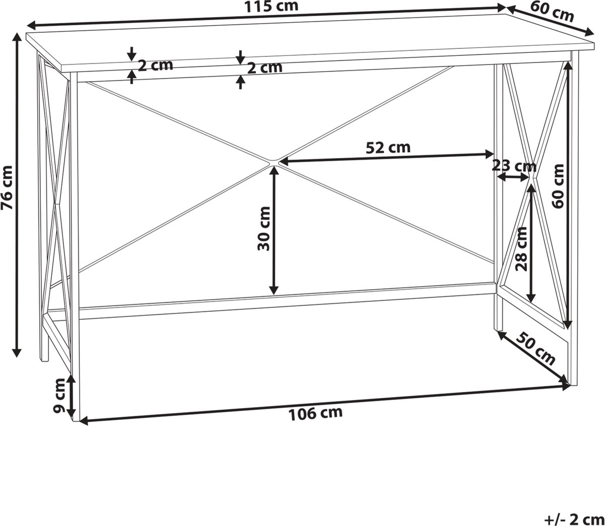 Beliani Futon - Bureau-donkere Houtkleur-mdf - Bruin