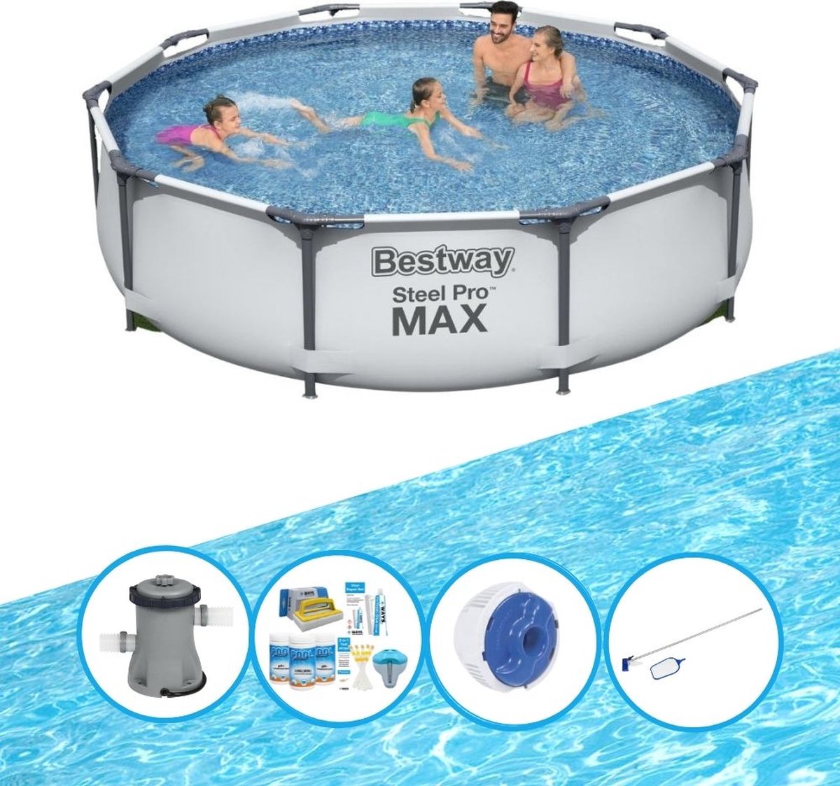 EXIT Toys Bestway Zwembad Steel Pro Max - Zwembadset - 305x76 Cm