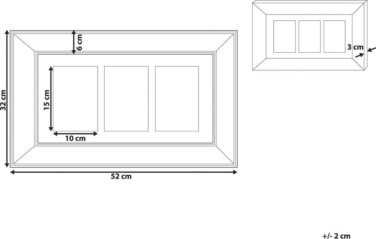 Beliani Dabola - Fotolijst-koper-glas