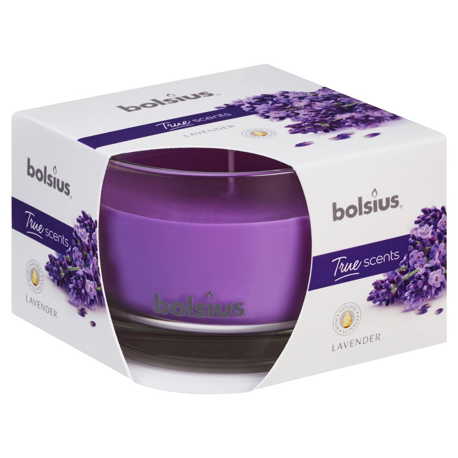 Bolsius 2 Stuks Geurglas 63/90 True Scents Lavendel - Paars