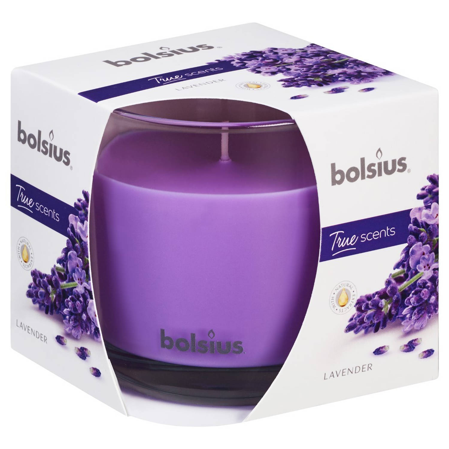 Bolsius 2 Stuks Geurglas 95/95 True Scents Lavendel - Paars