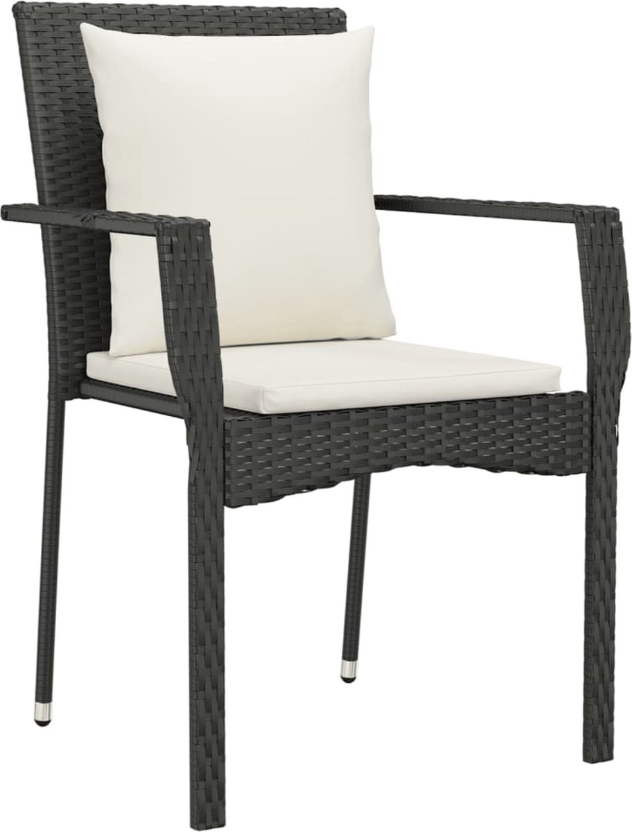 Vidaxl 9-delige Tuinset Poly Rattan - Zwart
